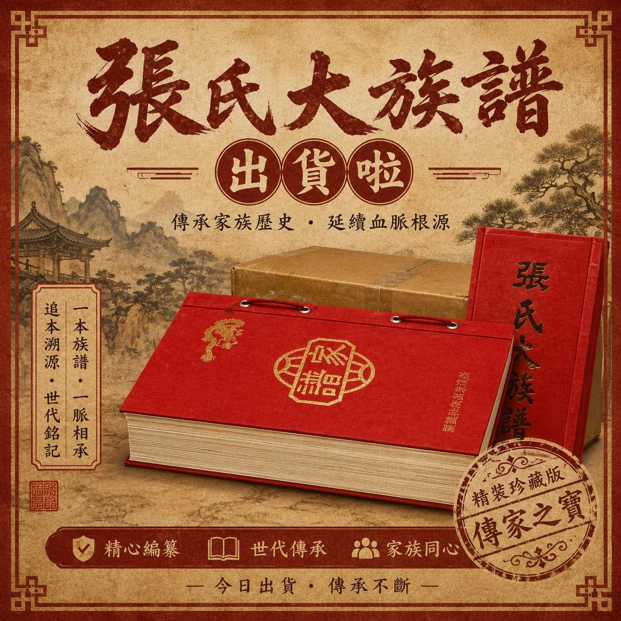 張氏大族譜出貨視覺