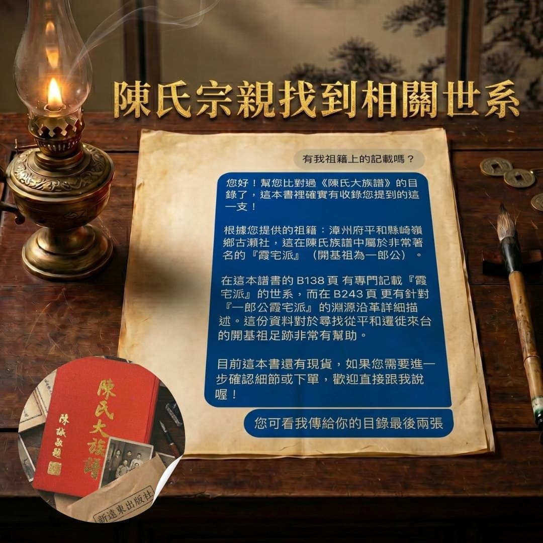 陳氏宗親找到相關世系的對話見證